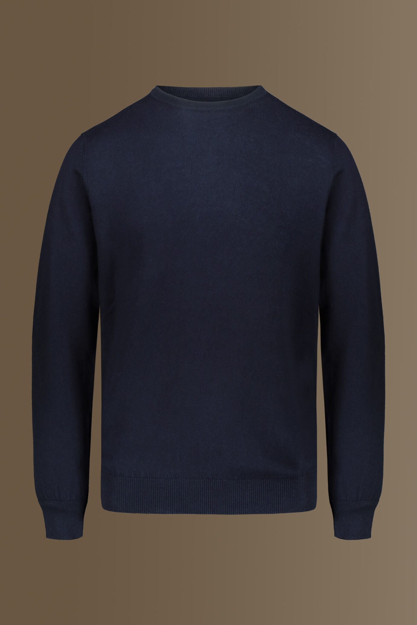 Round neck sweater in cotton- wool blend
