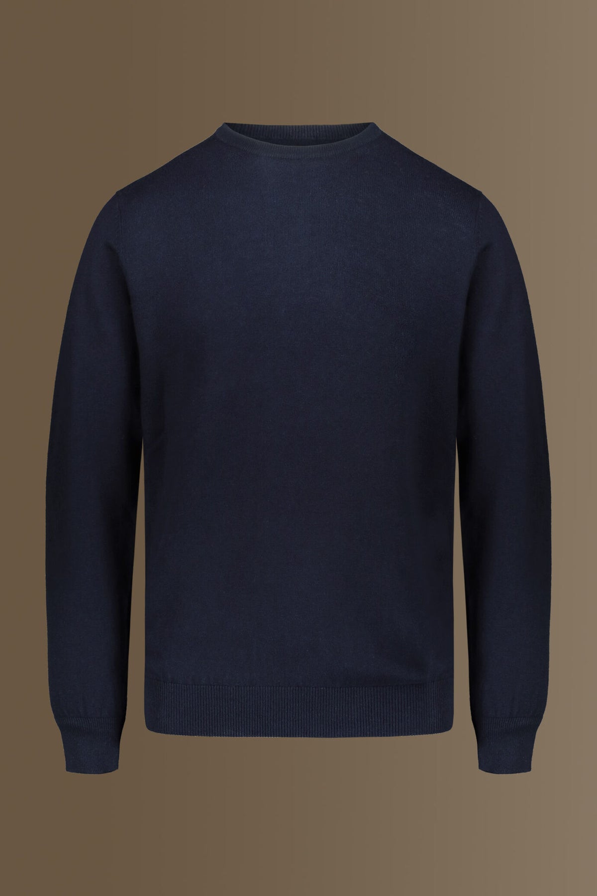 Round neck sweater in cotton- wool blend