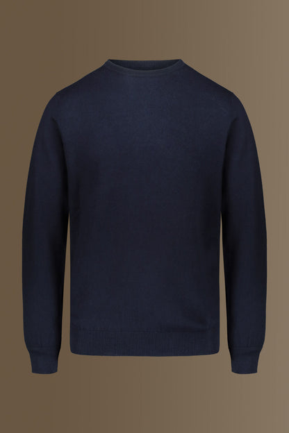 Round neck sweater in cotton- wool blend