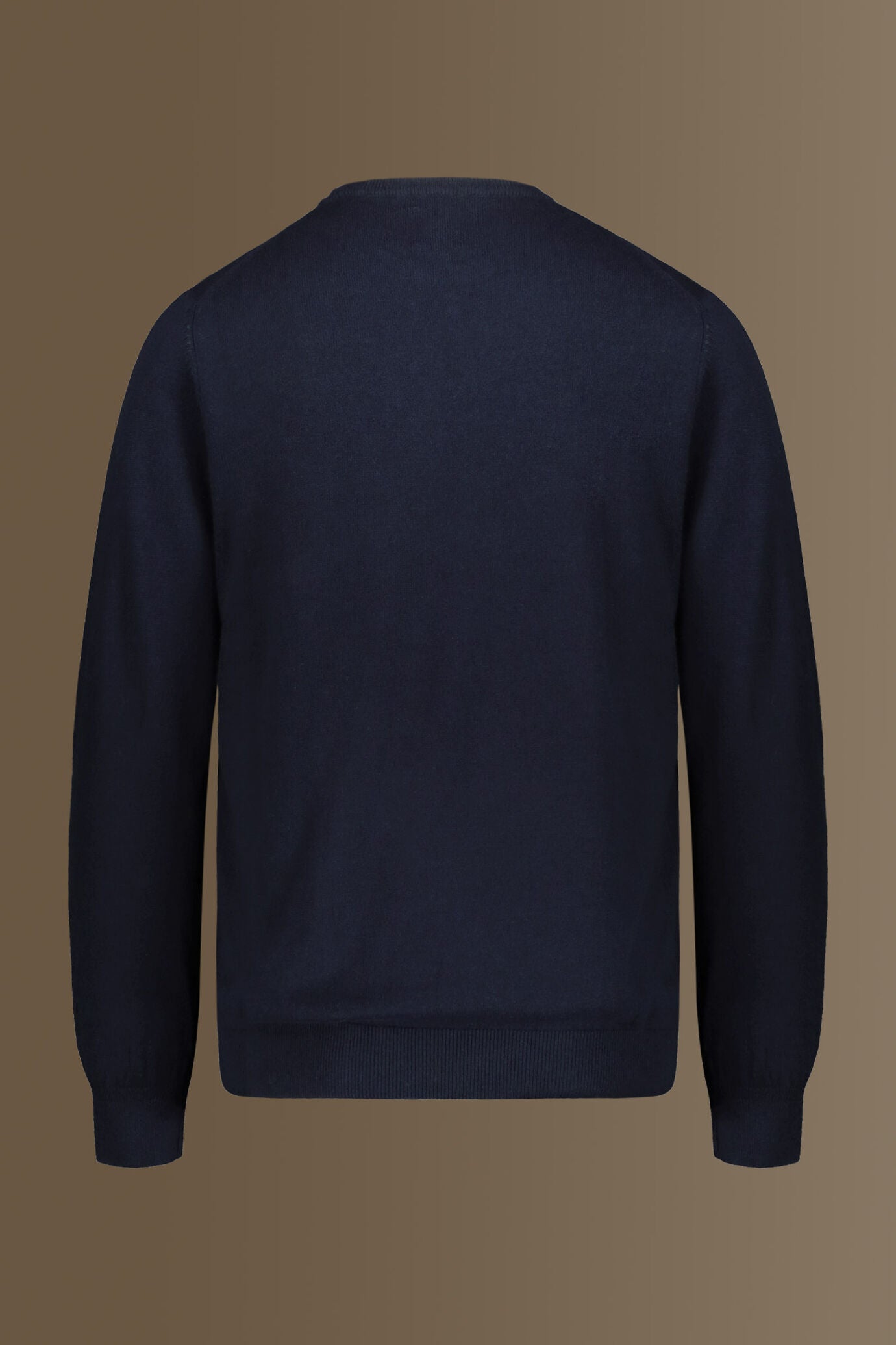 Round neck sweater in cotton- wool blend