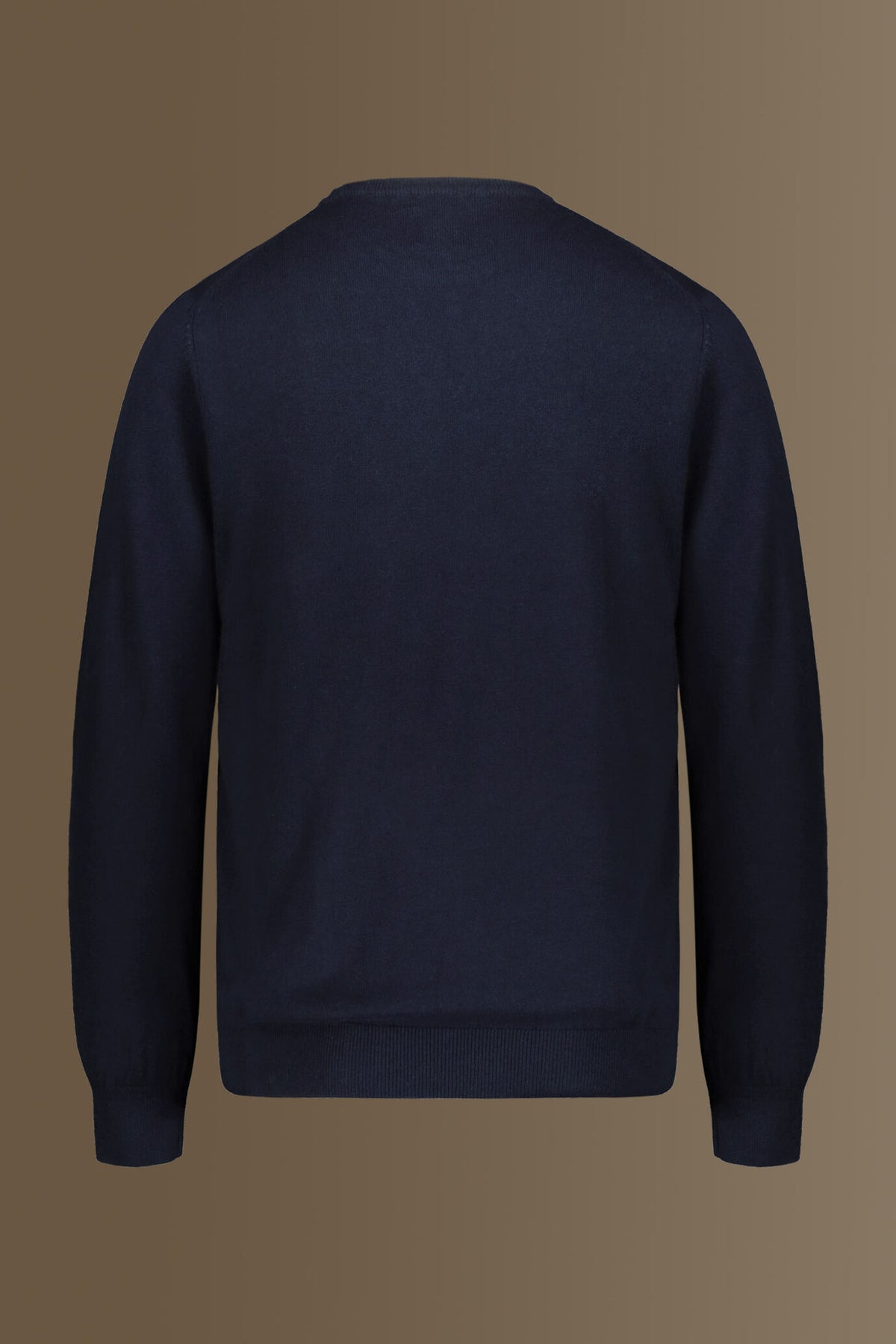 Round neck sweater in cotton- wool blend