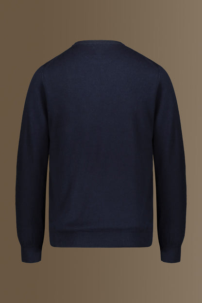 Round neck sweater in cotton- wool blend