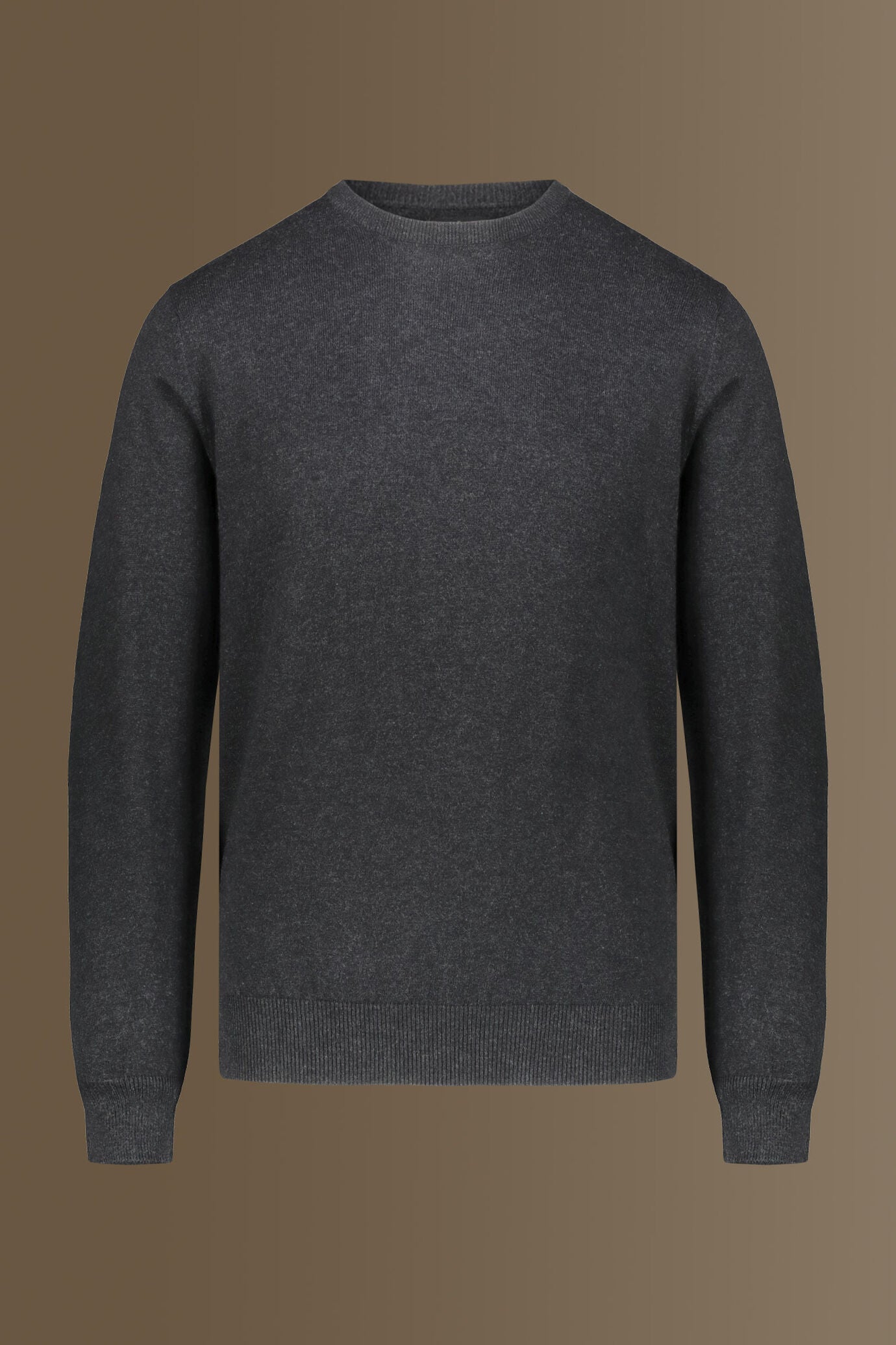 Round neck sweater in cotton- wool blend