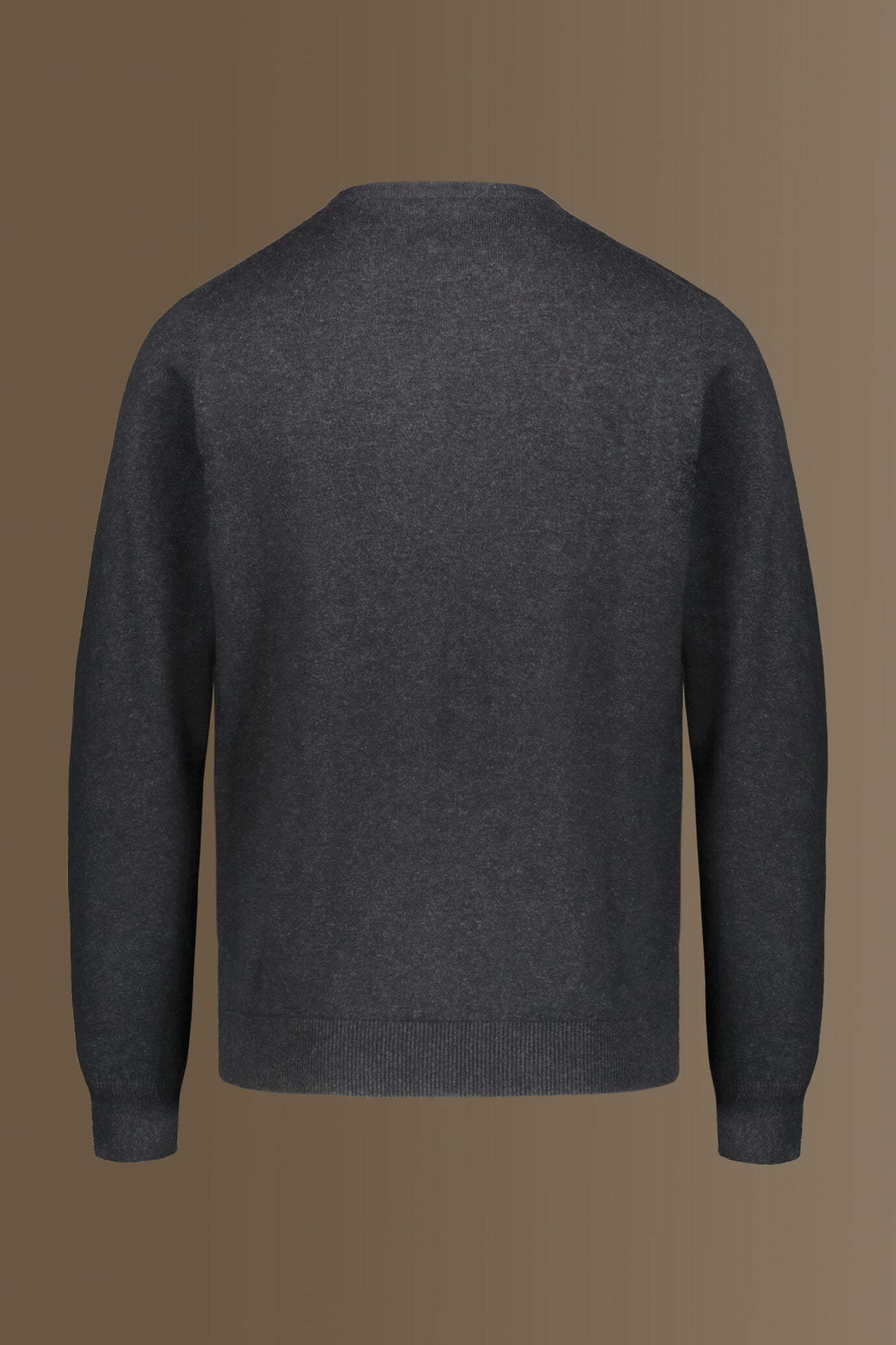 Round neck sweater in cotton- wool blend