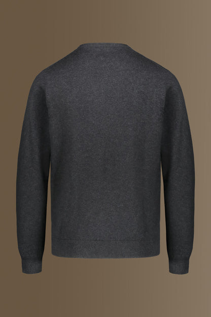 Round neck sweater in cotton- wool blend