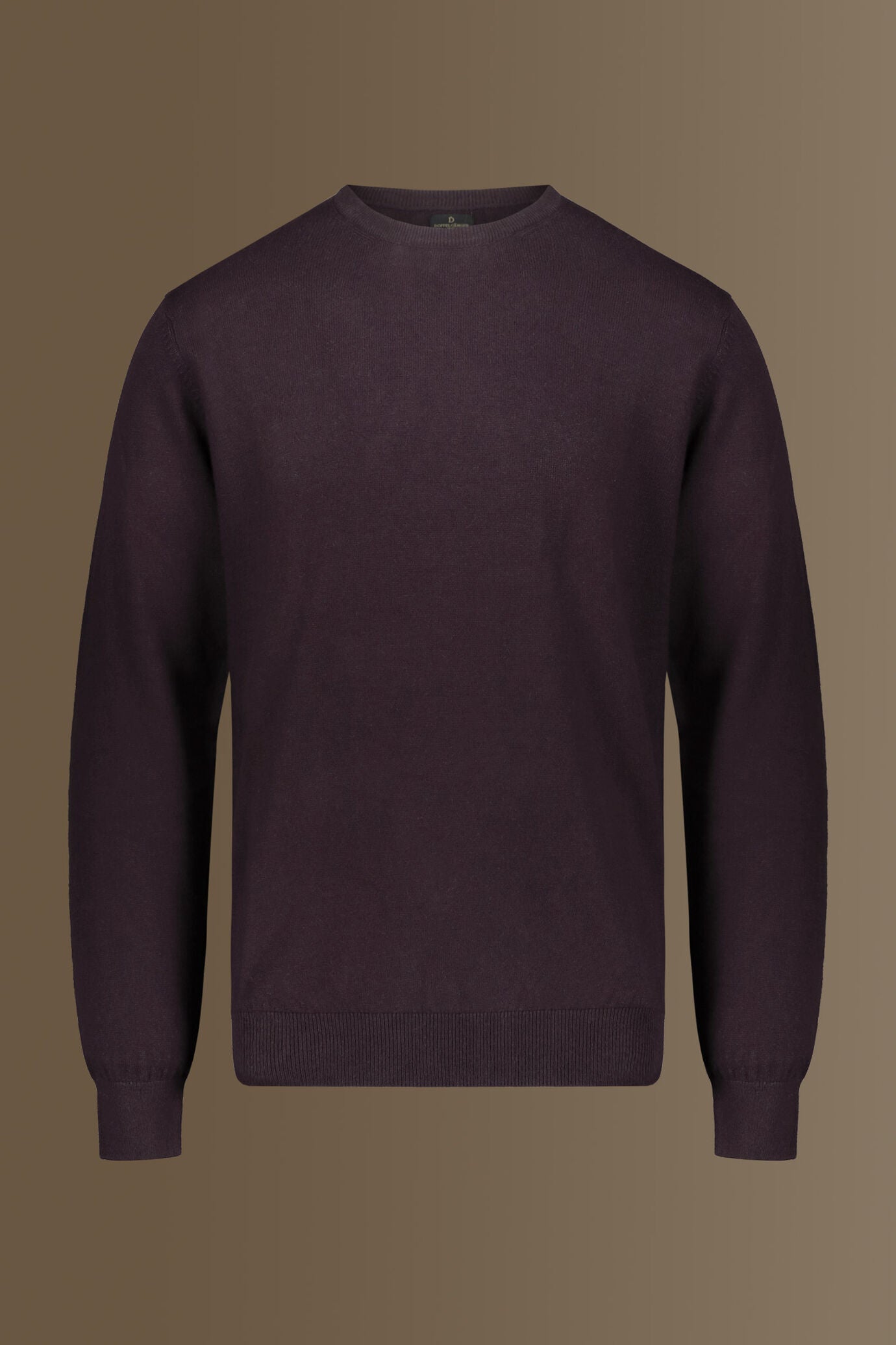 Round neck sweater in cotton- wool blend