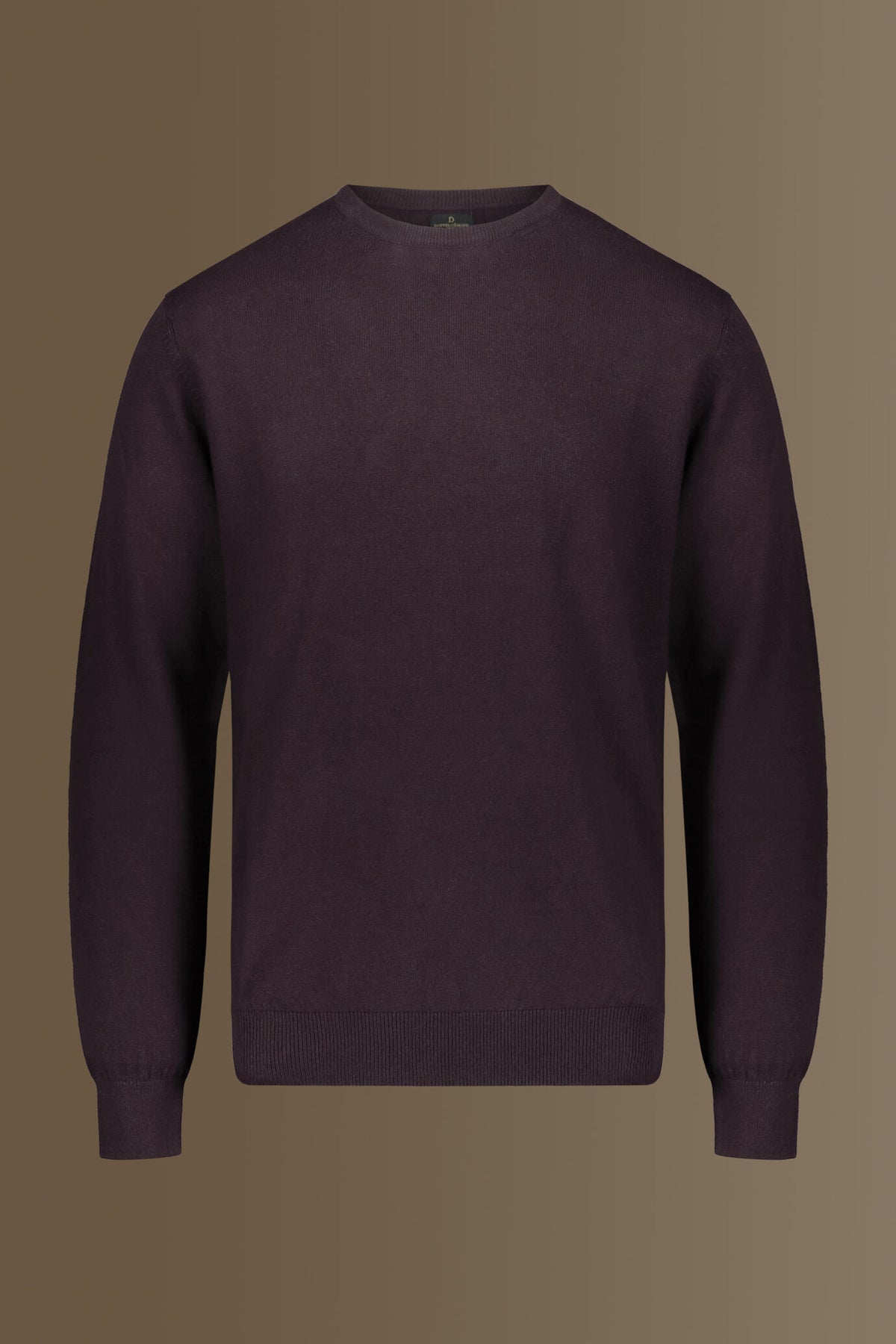 Round neck sweater in cotton- wool blend