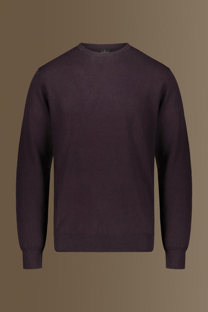 Round neck sweater in cotton- wool blend