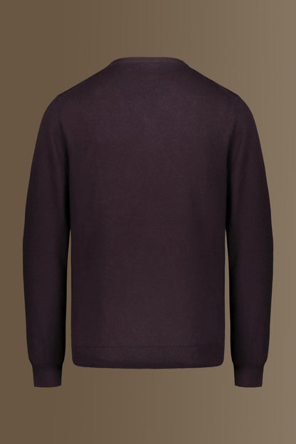 Round neck sweater in cotton- wool blend