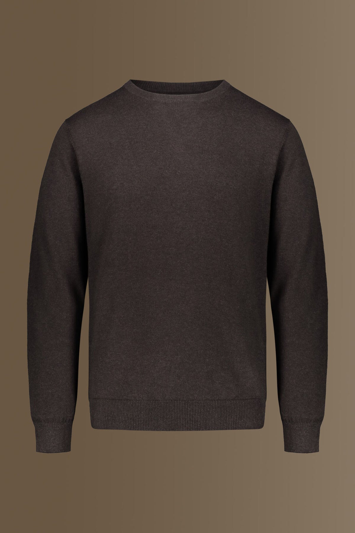 Round neck sweater in cotton- wool blend