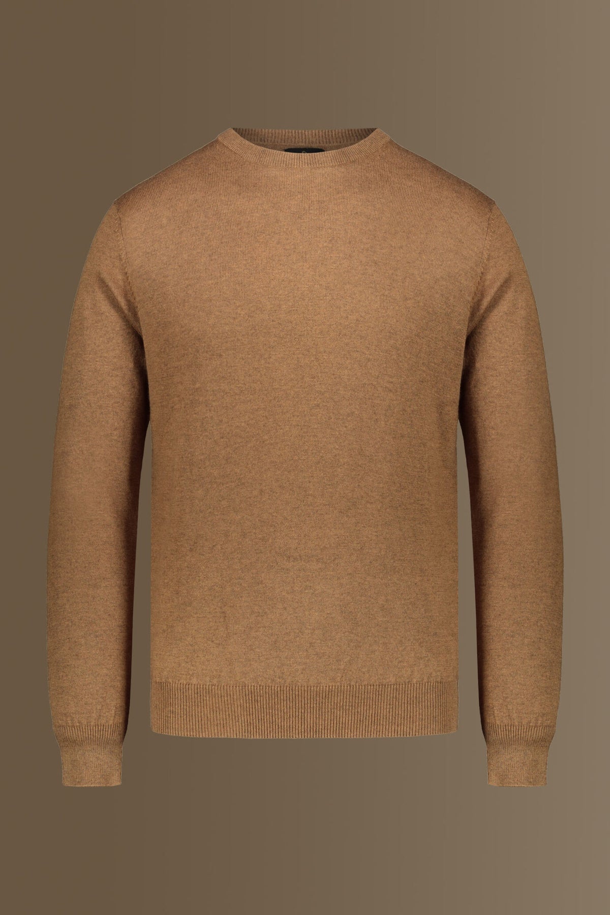 Round neck sweater in cotton- wool blend