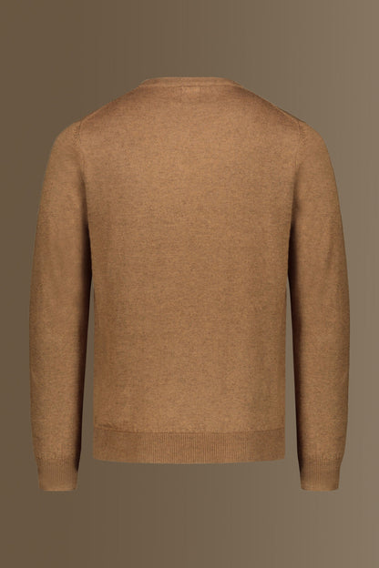 Round neck sweater in cotton- wool blend