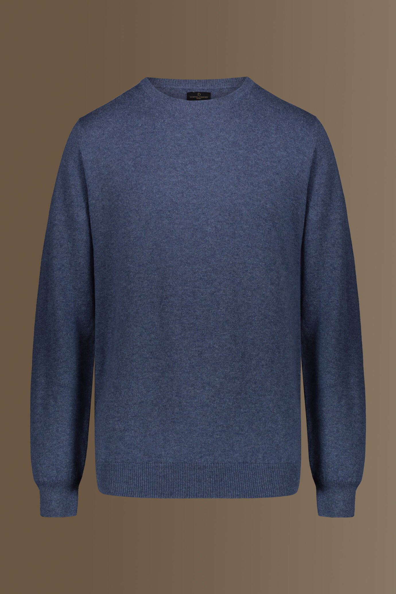 Round neck sweater in cotton- wool blend