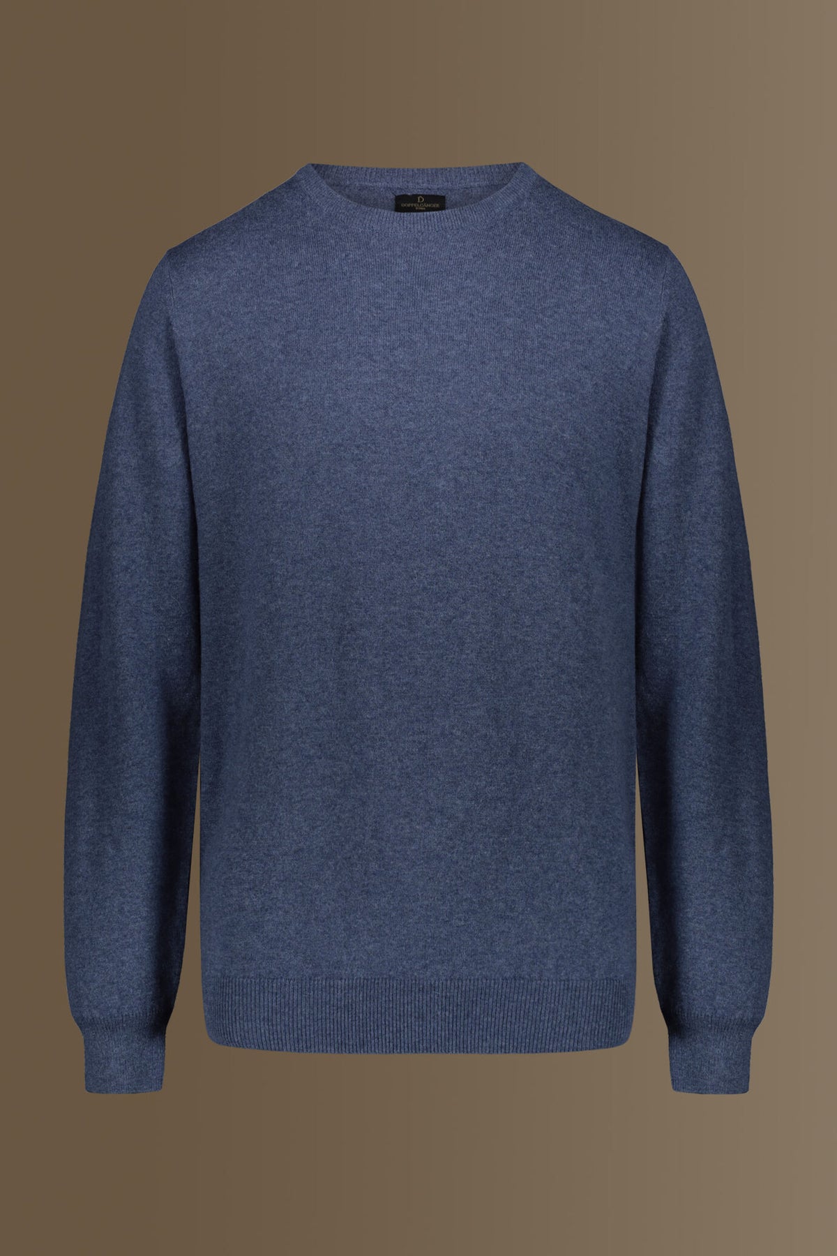 Round neck sweater in cotton- wool blend