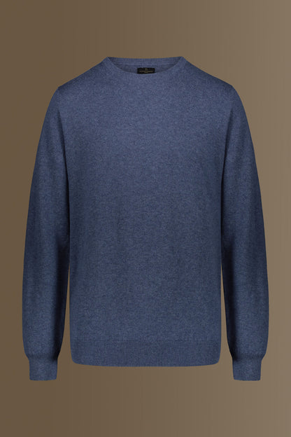 Round neck sweater in cotton- wool blend