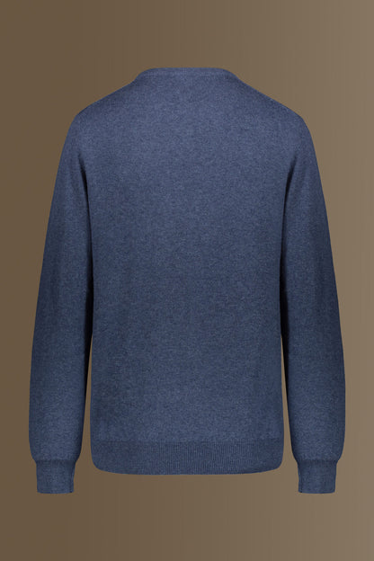 Round neck sweater in cotton- wool blend