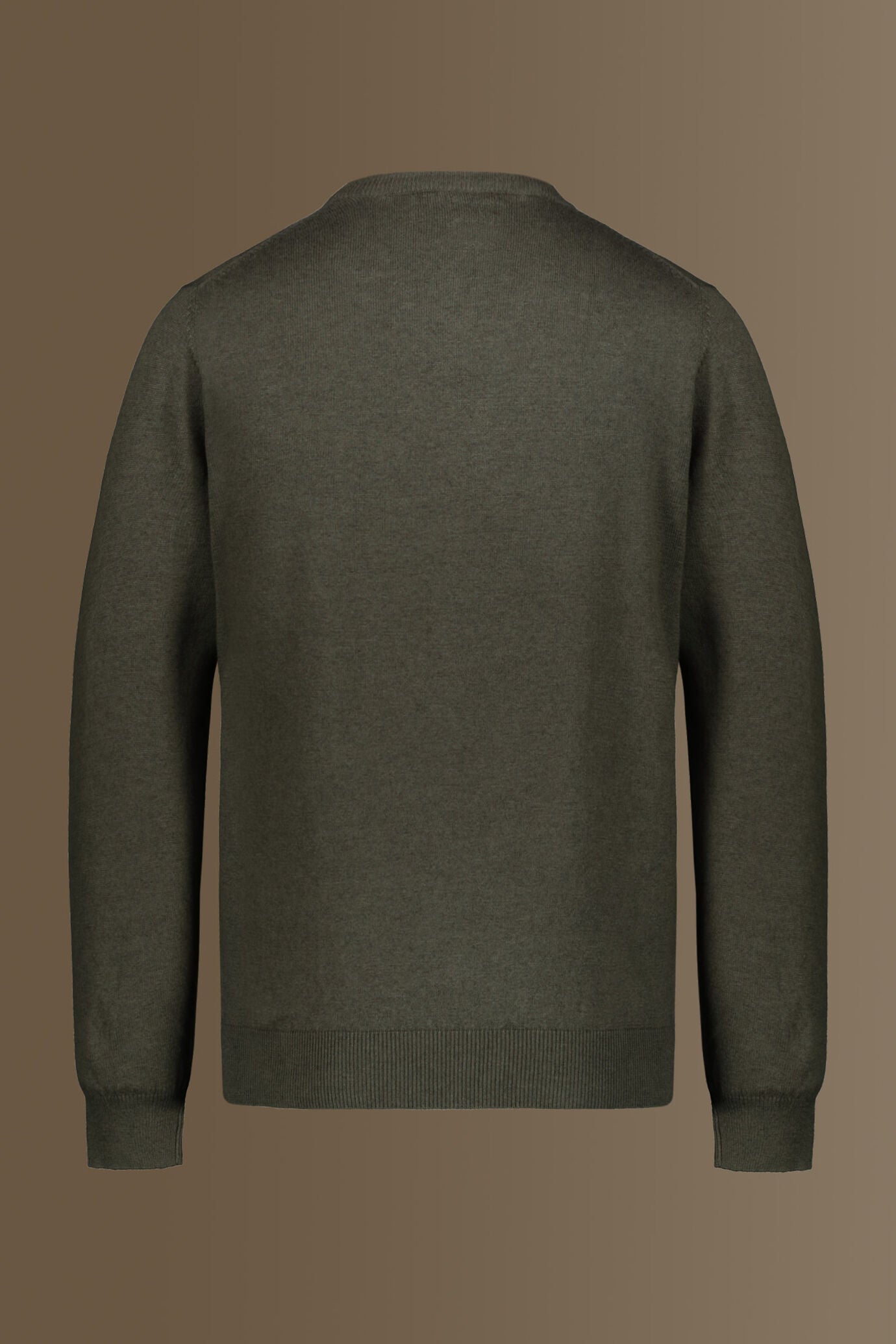 Round neck sweater in cotton- wool blend
