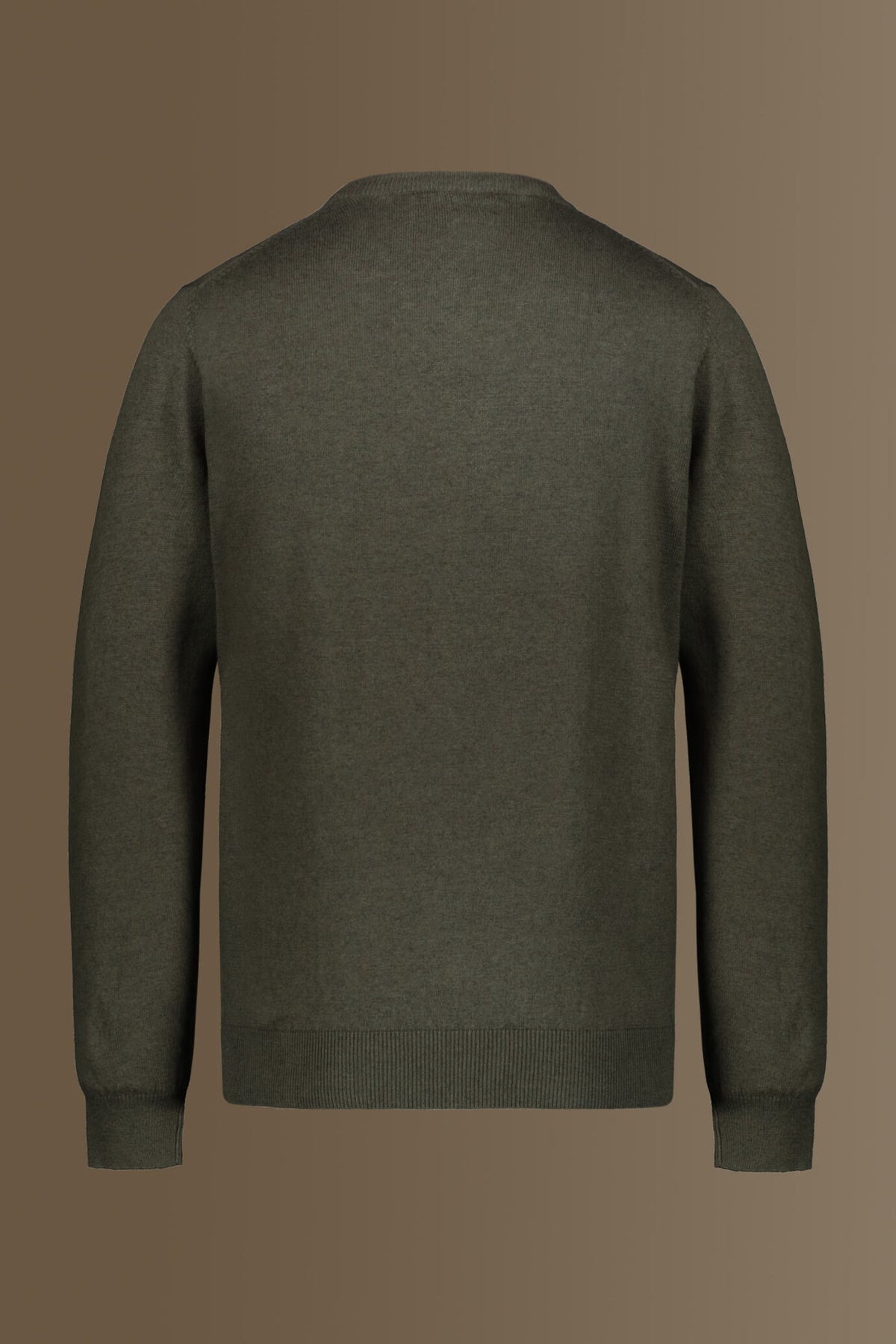 Round neck sweater in cotton- wool blend