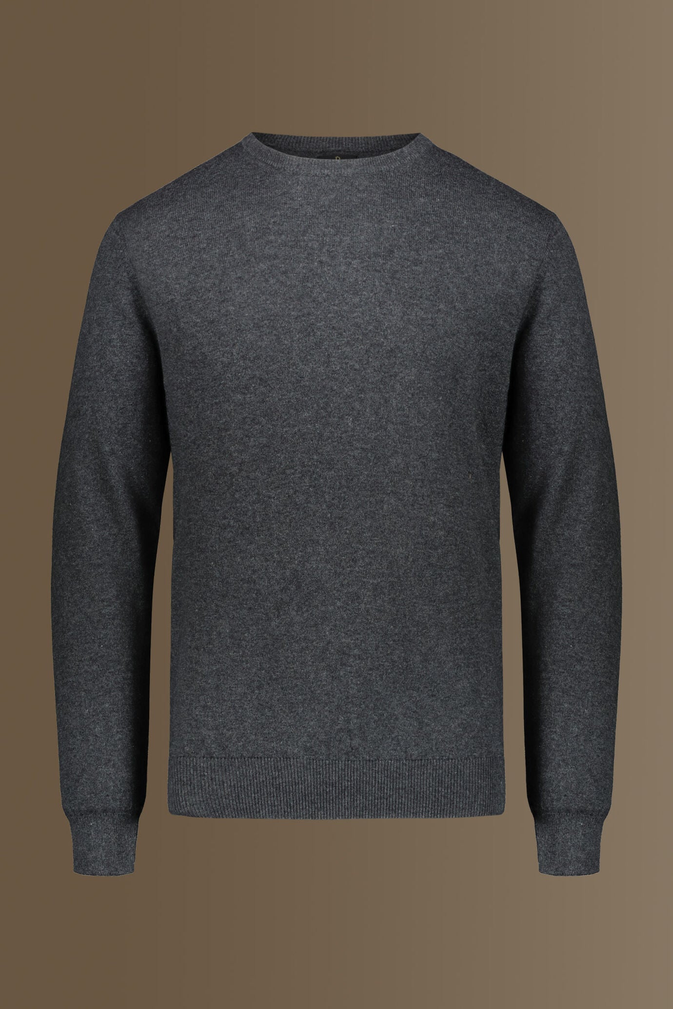 Round neck sweater in cotton- wool blend