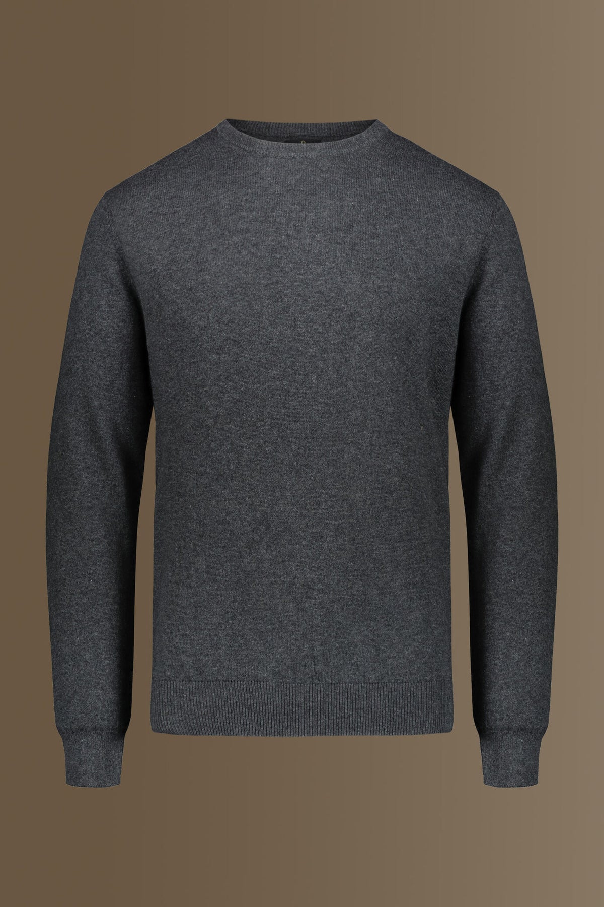 Round neck sweater in cotton- wool blend
