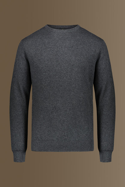 Round neck sweater in cotton- wool blend
