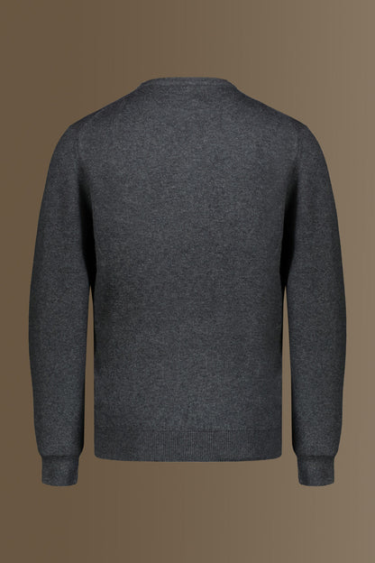 Round neck sweater in cotton- wool blend