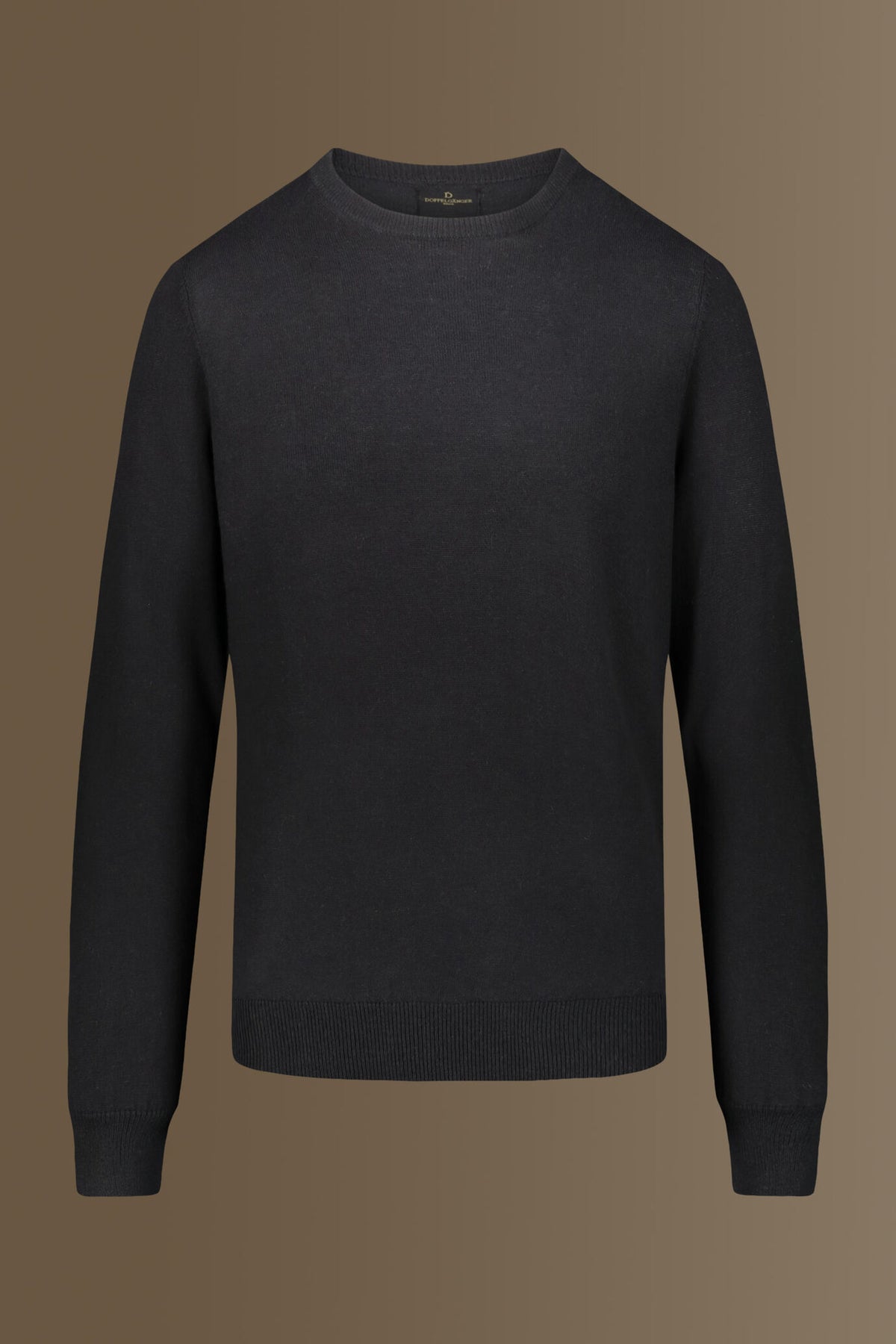 Round neck sweater in cotton- wool blend