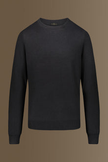 Round neck sweater in cotton- wool blend