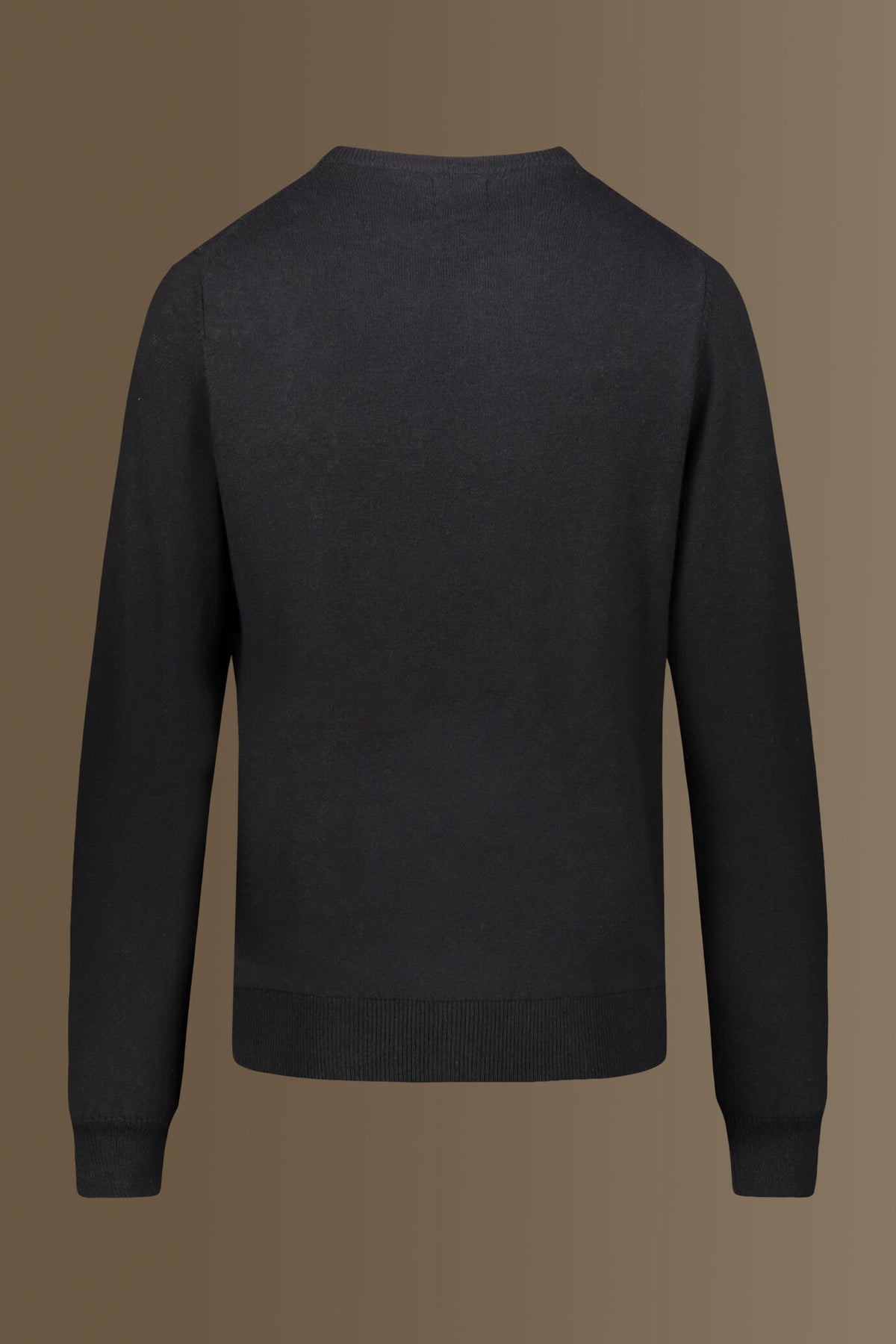 Round neck sweater in cotton- wool blend