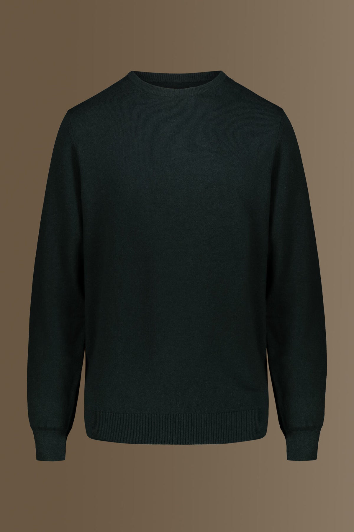 Round neck sweater in cotton- wool blend