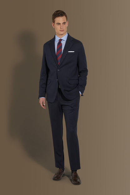 Single breasted suit flat trousers jersey fabric