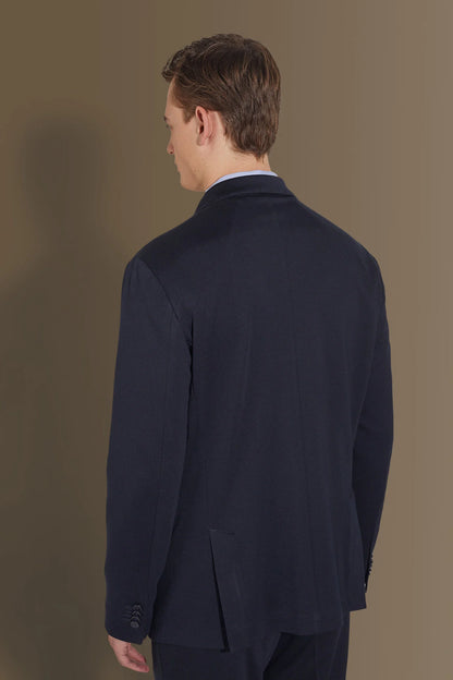 Single breasted suit flat trousers jersey fabric