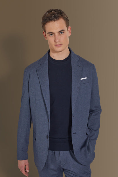 Single breasted suit flat trousers jersey fabric