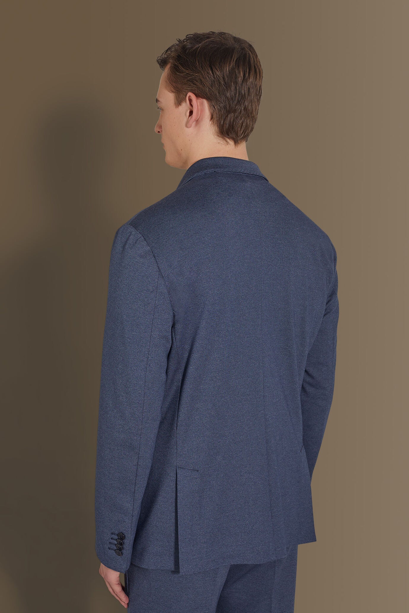 Single breasted suit flat trousers jersey fabric