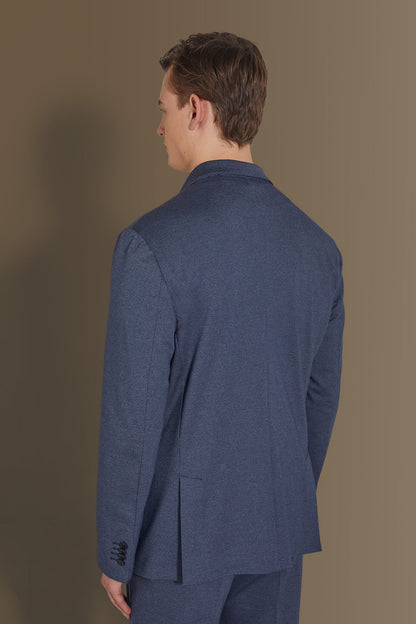 Single breasted suit flat trousers jersey fabric