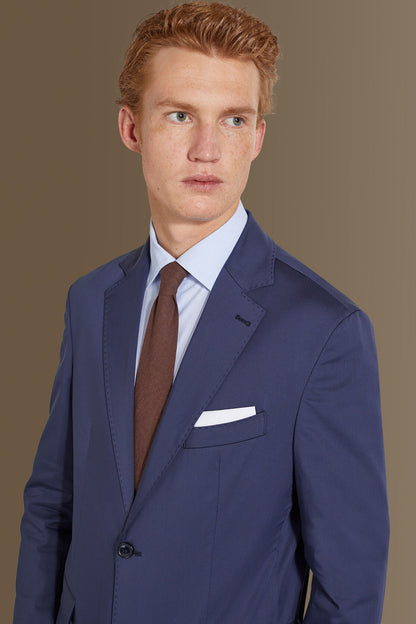 Single breasted suit flat trousers cotton blend fabric solid colour made in italy