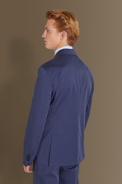 Single breasted suit flat trousers cotton blend fabric solid colour made in italy