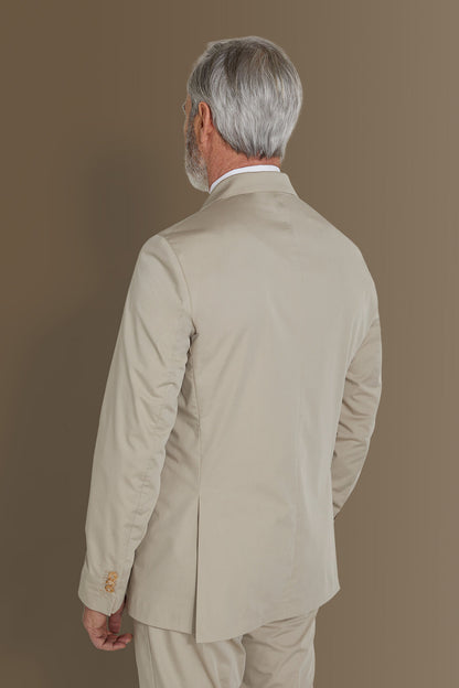 Single breasted suit flat trousers cotton blend fabric solid colour made in italy