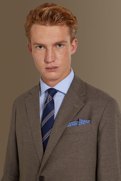 Single breasted suit flat trousers 100% linen made in italy