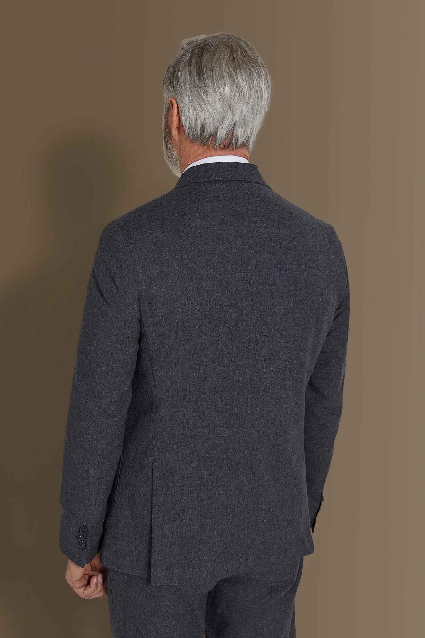 Single breasted suit flat trousers 100% linen made in italy