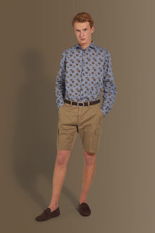 Cargo bermuda twill stretch construction