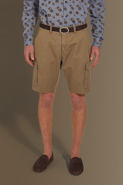 Cargo bermuda twill stretch construction