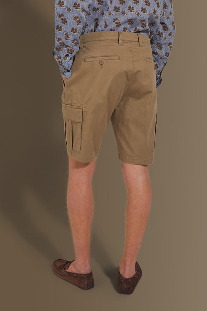 Cargo bermuda twill stretch construction