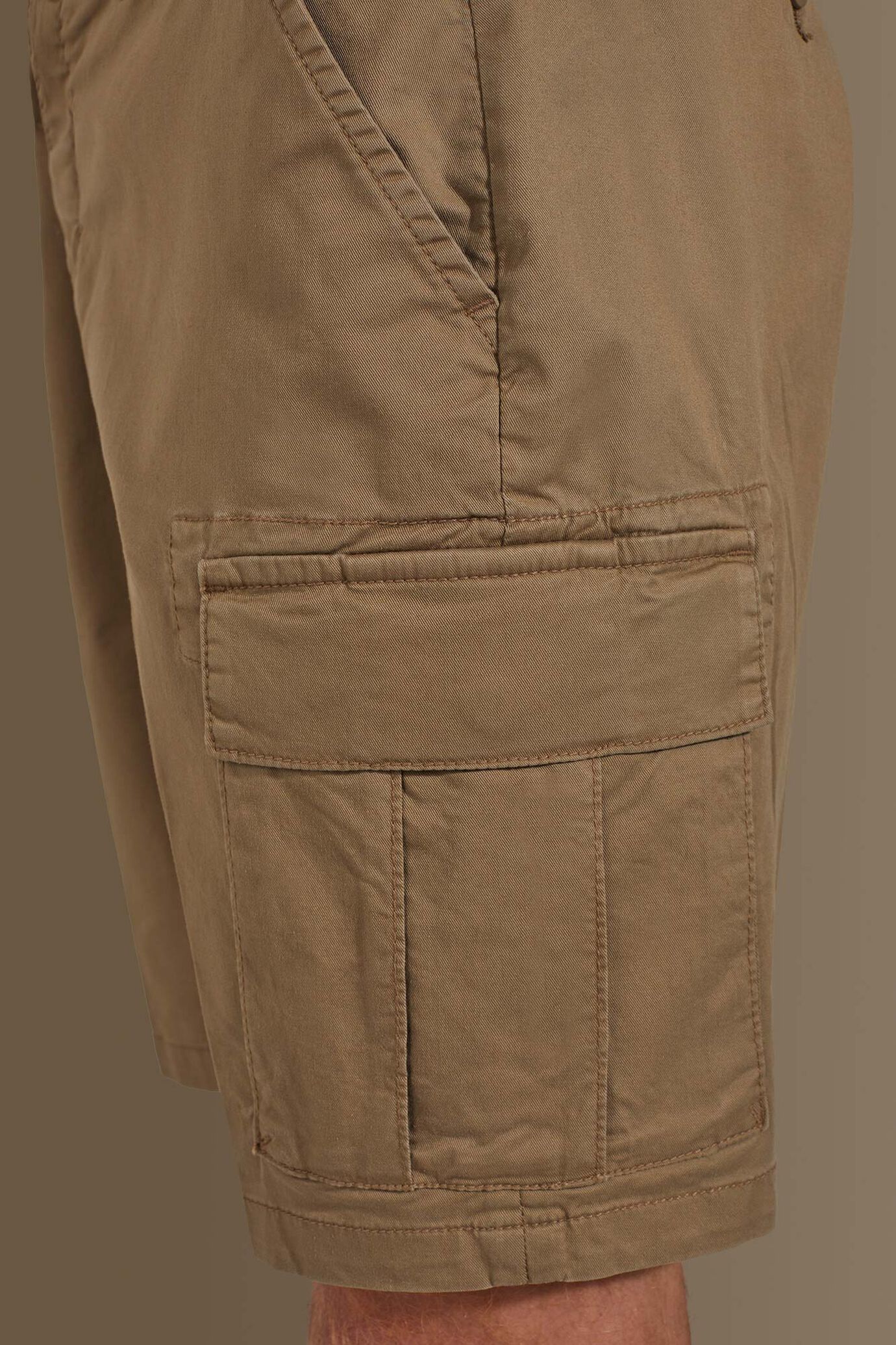 Cargo bermuda twill stretch construction