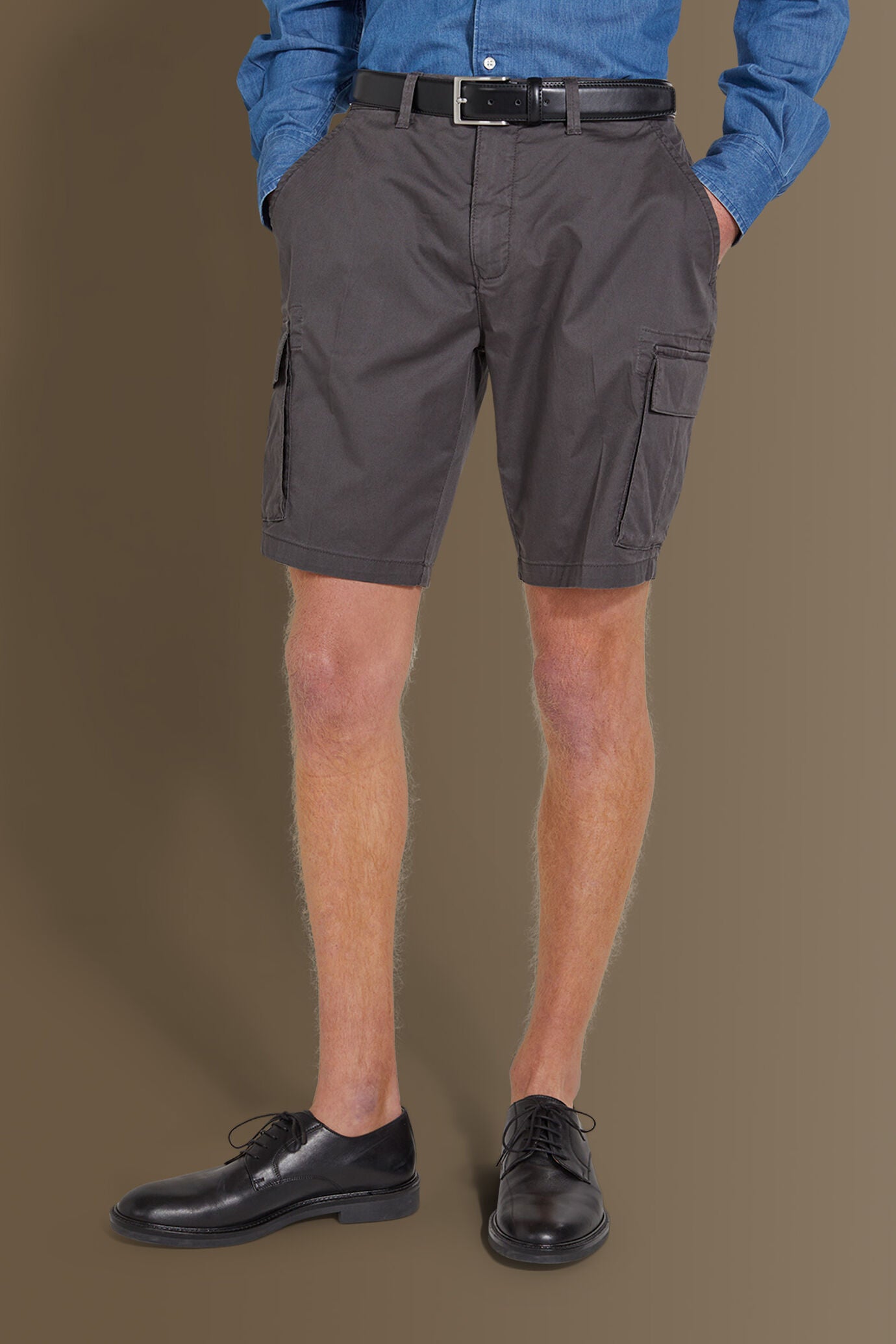 Cargo bermuda twill stretch construction