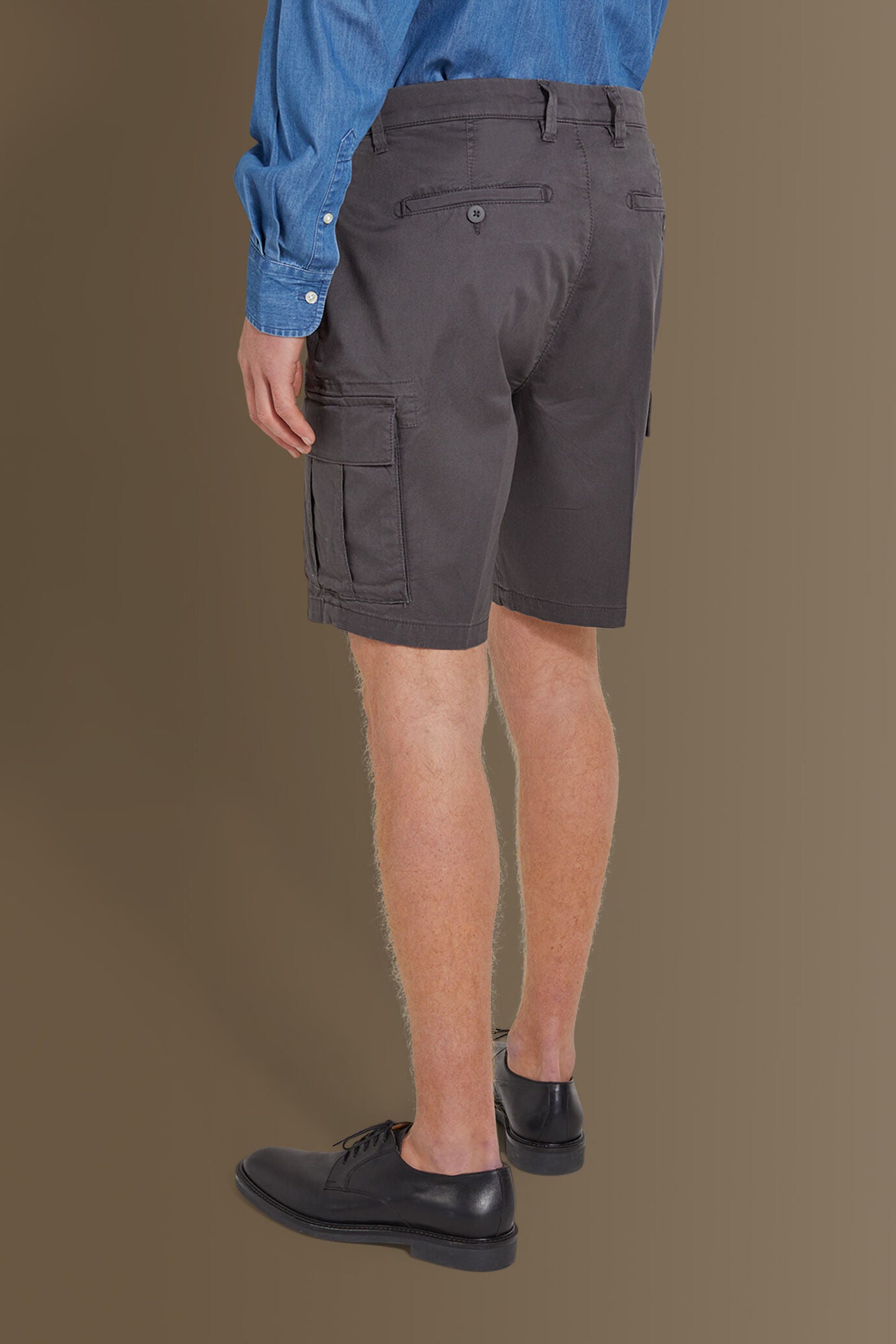 Cargo bermuda twill stretch construction