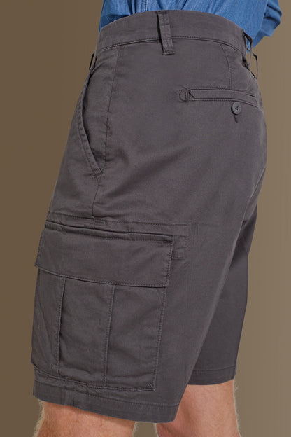 Cargo bermuda twill stretch construction