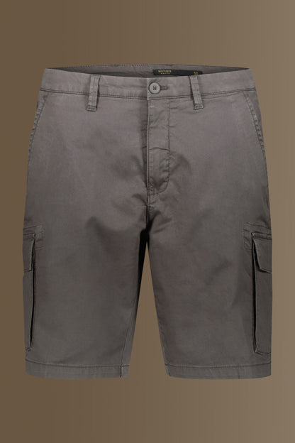 Cargo bermuda twill stretch construction