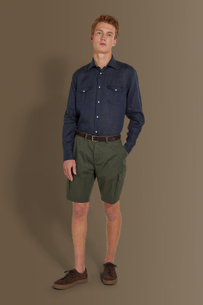 Cargo bermuda twill stretch construction