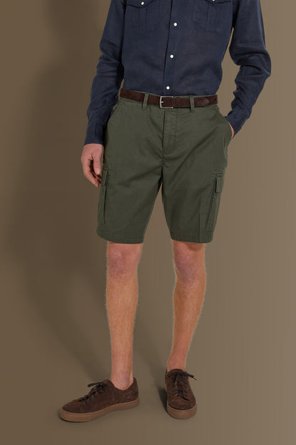 Cargo bermuda twill stretch construction